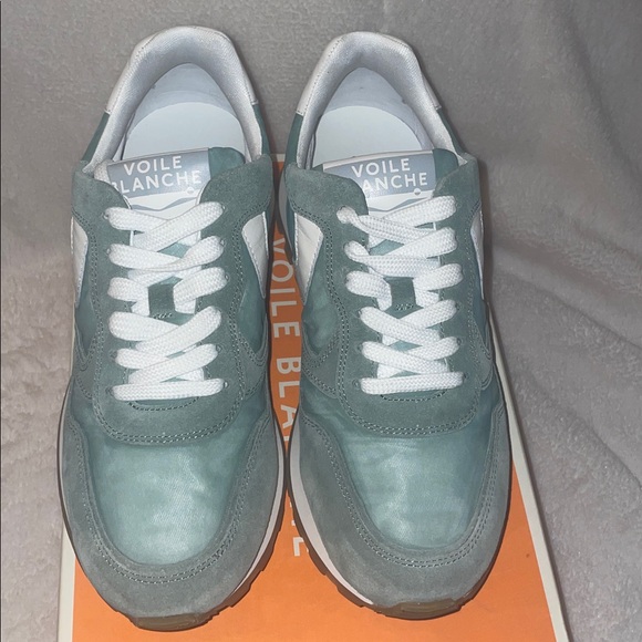 NWT VOILE BLANCHE PARIS Race Sneaker in Sage-Off White - Picture 7 of 13
